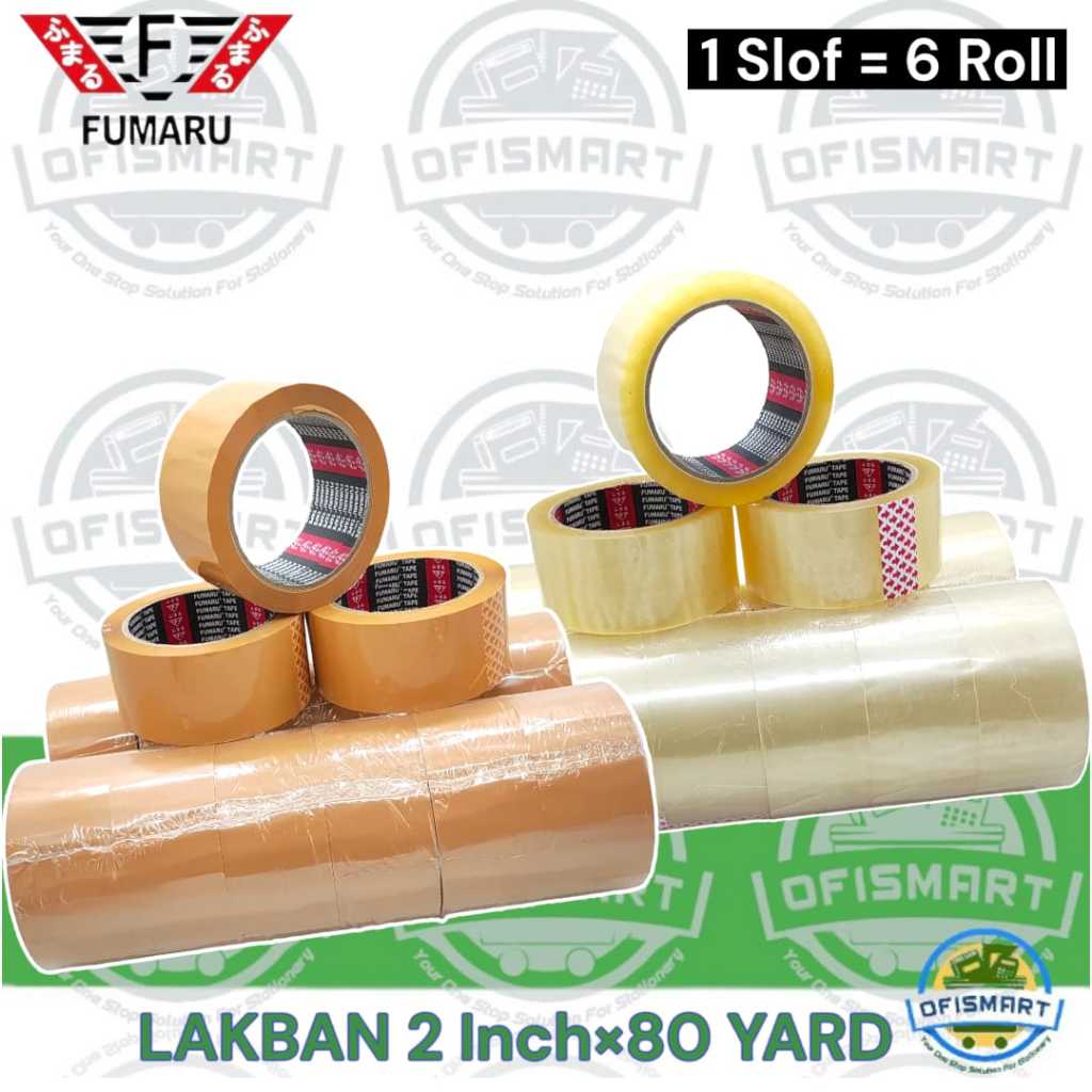 

Fumaru Lakban OPP Tape Selotip 48mm x 80 Yard | @1 Slof =6 Rol