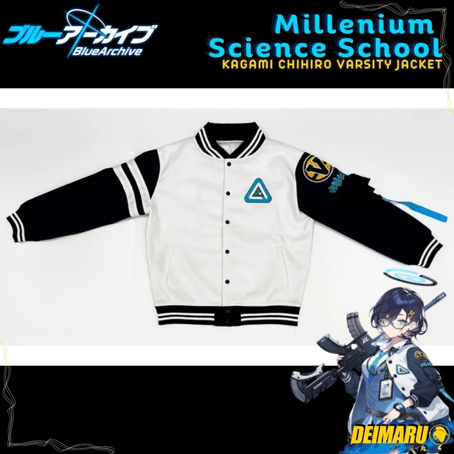 Jaket Cosplay Varsity Kagami Chihiro Millenium Science School Blue Archive Unisex Anime
