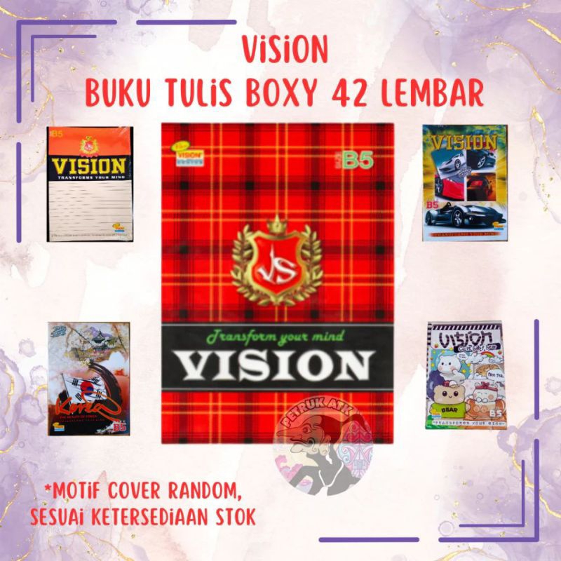 

[1 PAK] (6 PCS) BUKU TULIS VISION BOXY B5 42 LEMBAR