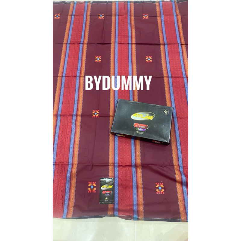 Sarung Atlas super special songket special kotak kombinasi 7500 benang obral halus merah