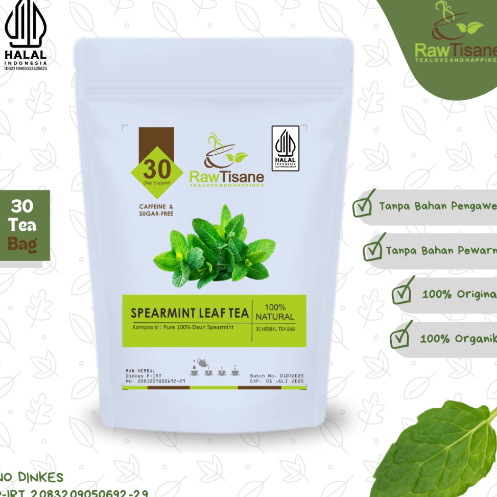 

Belanja kuat Spearmint Leaf Tea Teh Daun Spearmint Isi 3 Tea Bag