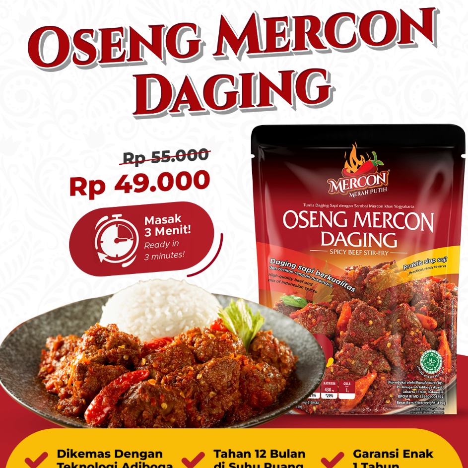 

NEW Mercon Merah Putih Satuan Oseng Mercon Daging