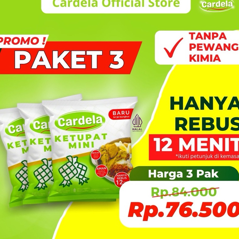 

Cepat laku PROMO CARDELA Ketupat Mini 3 pak
