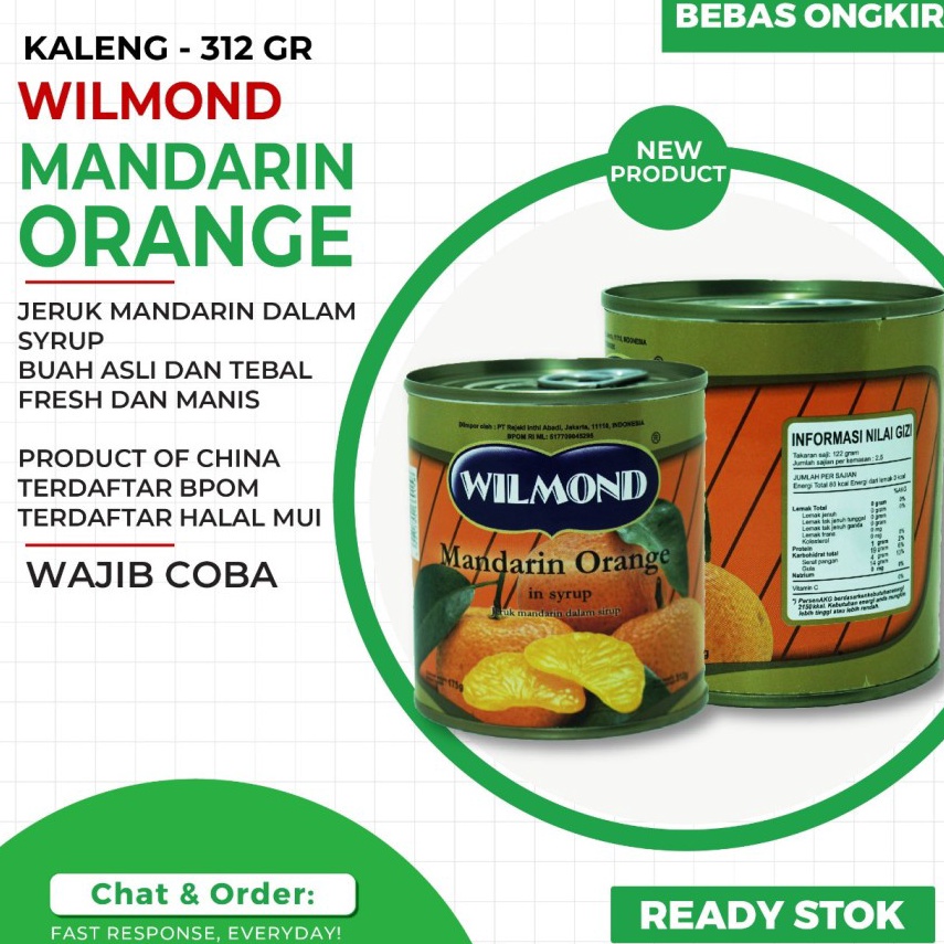 

Super Promo WILMOND Mandarin Orange in Syrup 312gr Jeruk Mandarin Kaleng