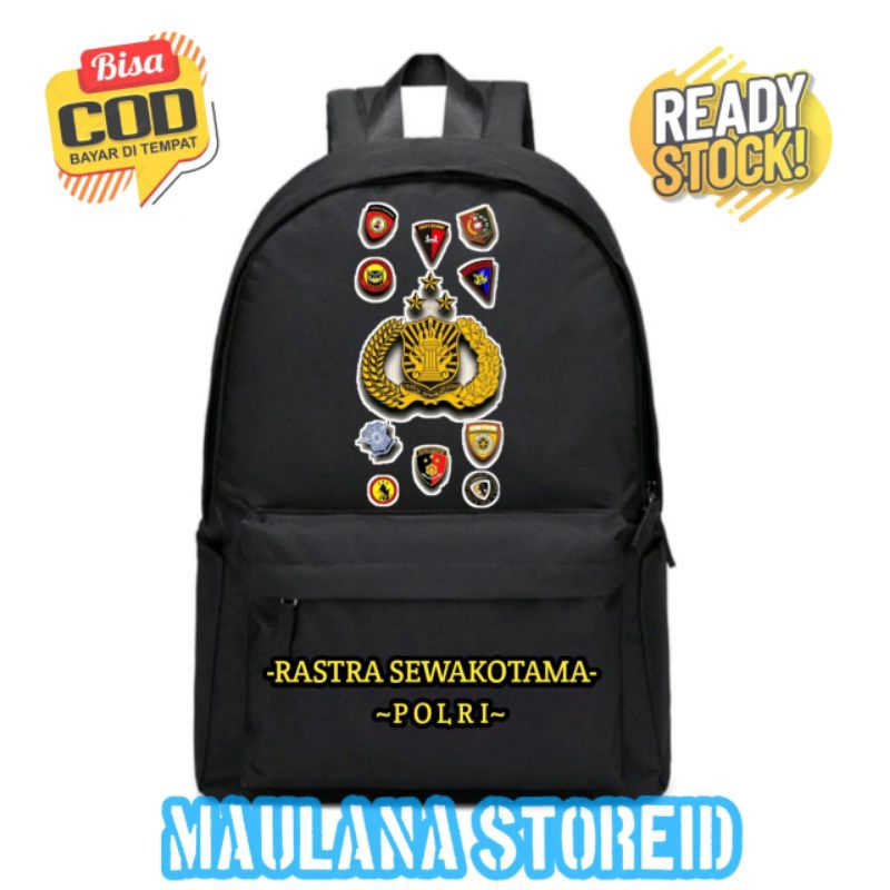 Tas Ransel Motif Polri/Polisi Indonesia~Tas ransel Dewasa