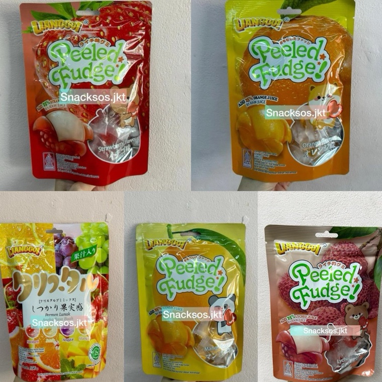 

Promo Terbatas 1GR LIANGGUI PEELED FUDGE ORANGE GUMMY STRAWBERRY LYCHEE MANGO ASSORTED JELLY