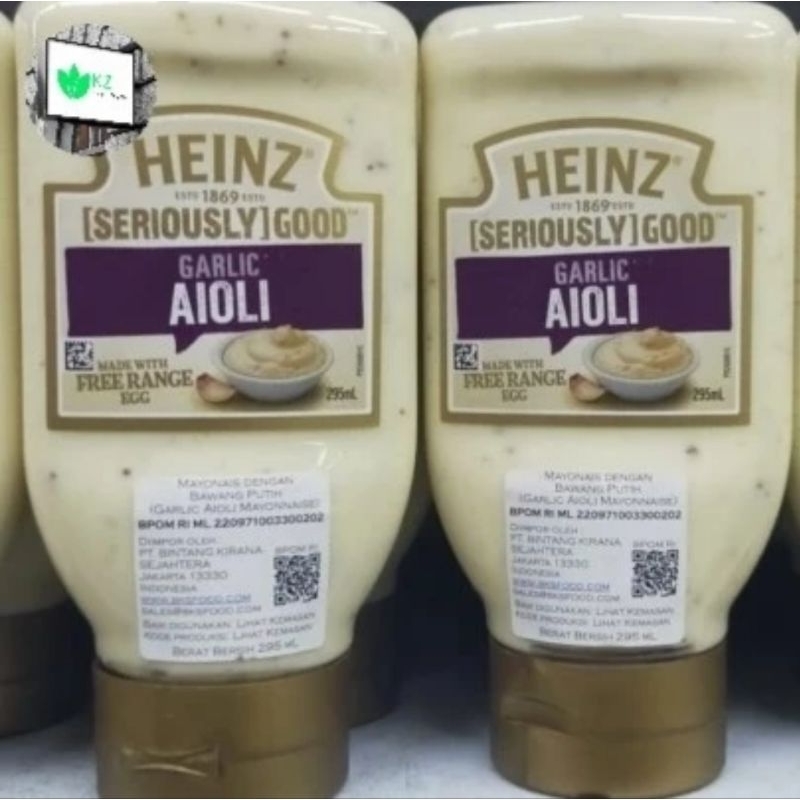 

Heinz garlic aioli mayonaise 295ml/pcs