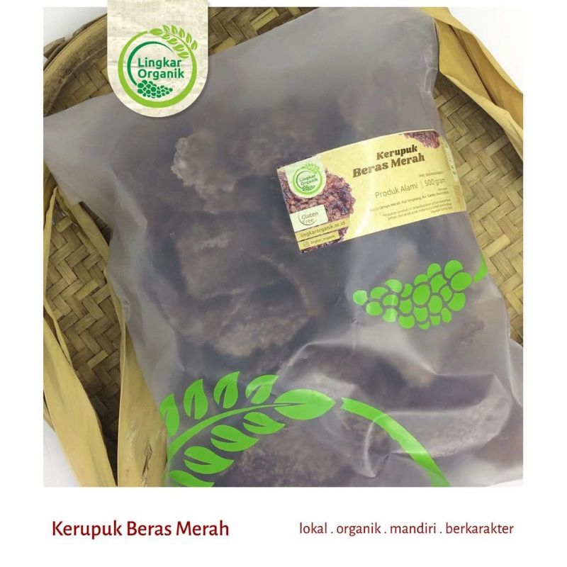 

Kerupuk beras merah 200gram Lingkar organik