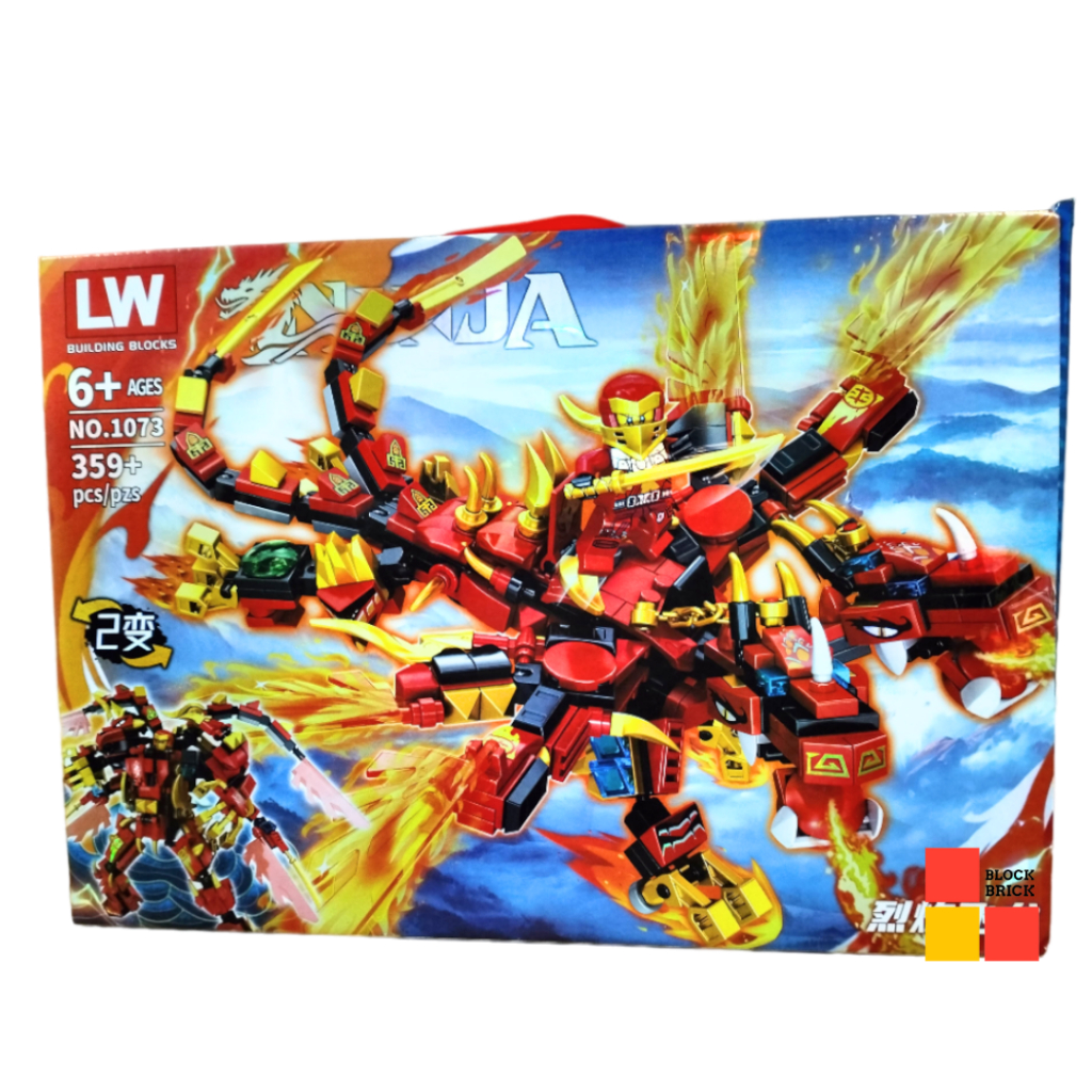 Building lock Brick LW1073 Ninja Red Dragon