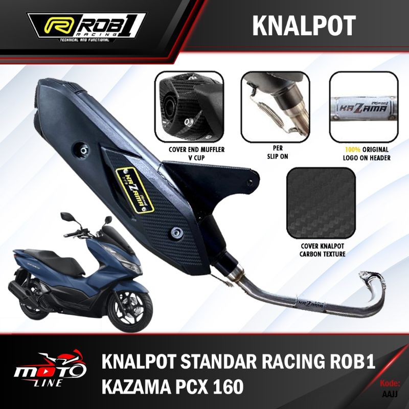 Knalpot ROB1 Standard Racing KAZAMA V CAP Vario 160 / PCX 160