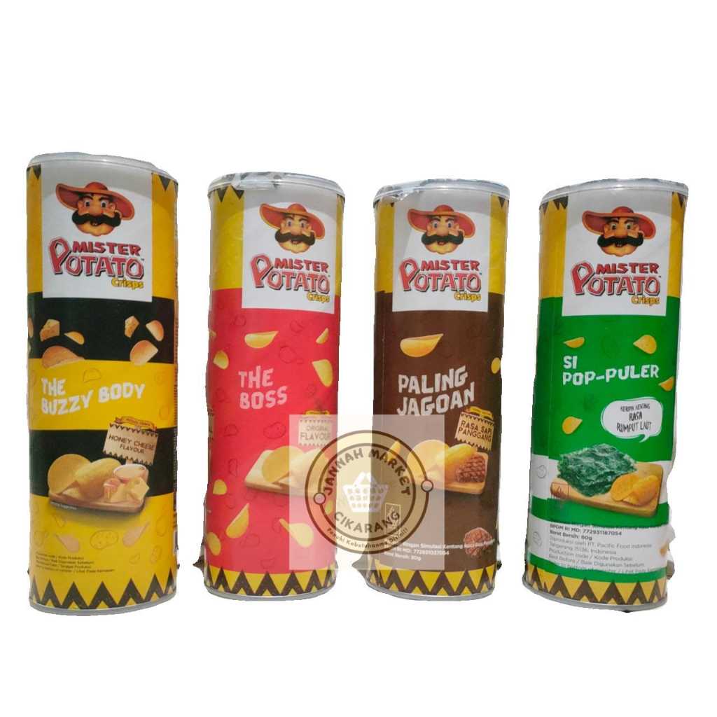 

Mister potato dengan varian rasa isi 85gr