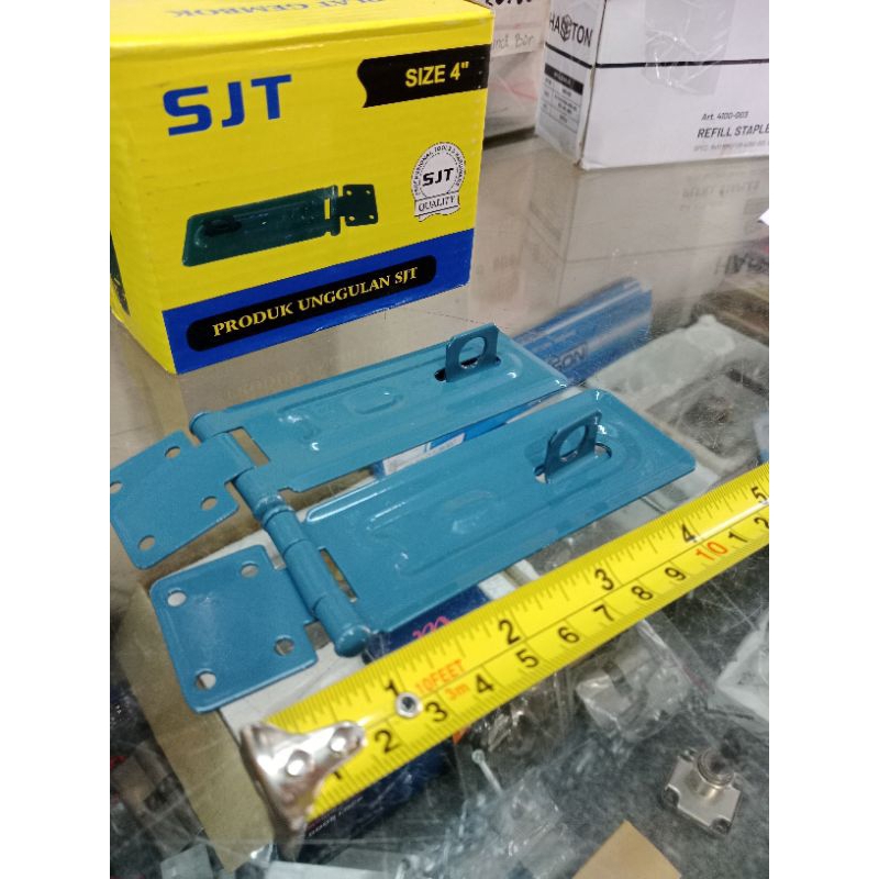 Gantungan gembok biru grendel gembok 4" SJT