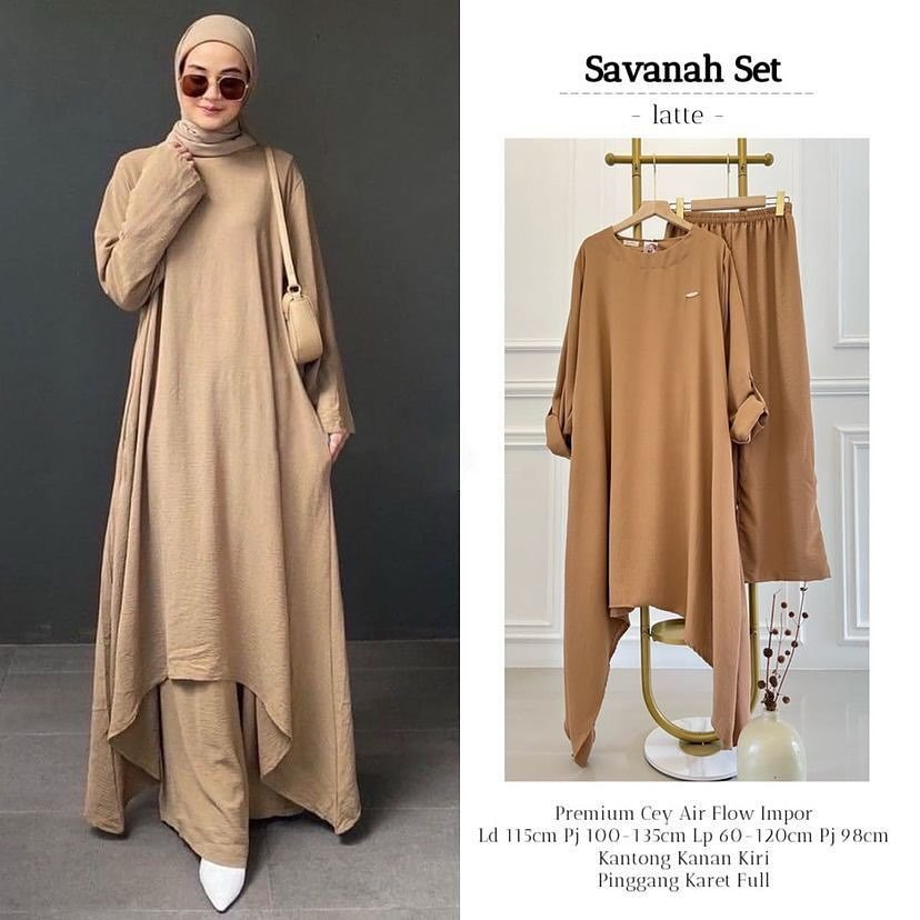 Setelan Tunik dan Celana Wanita Bahan Cey Airflow OOTD Kekinian Terbaru 2024