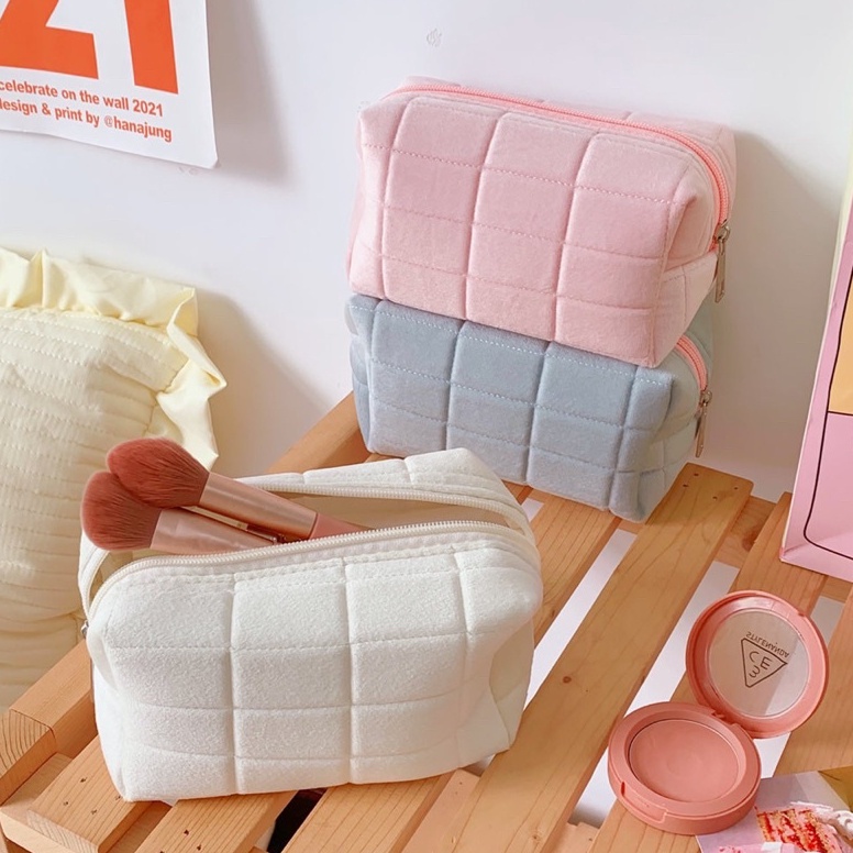 

ART C63H KENSHO Kotak Pensil Sleting Velvet Aesthetic Warna Pastel Import Korea Pencil Case Tempat Alat Tulis