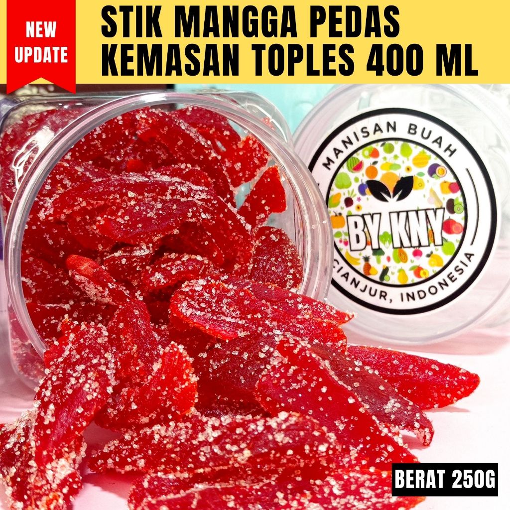 

STIK MANGGA PEDAS KEMASAN TOPLES 400ML MANISA BUAH CIANJUR BY KNY