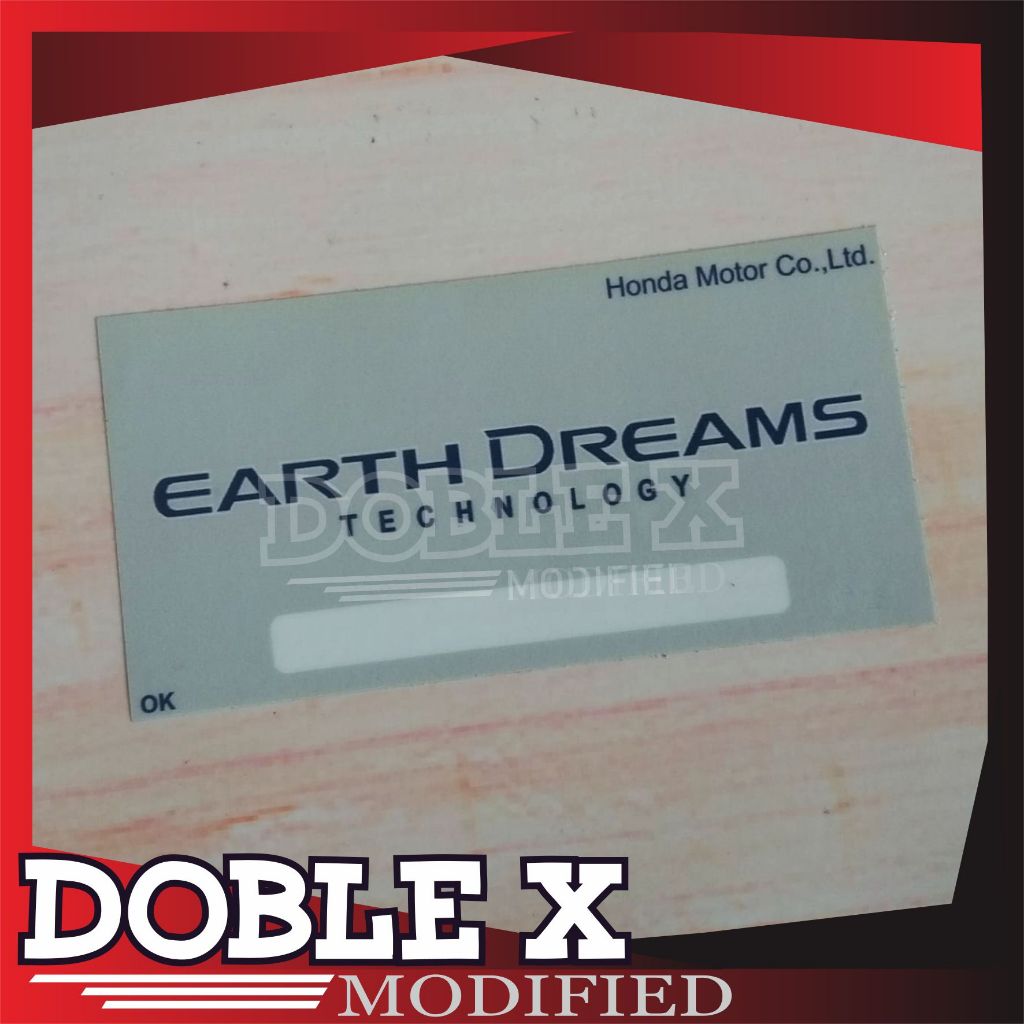STIKER HONDA EARTH DREAMS QUALITY CONTROL