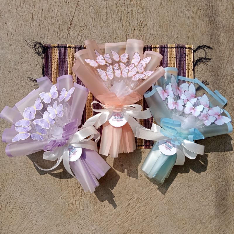 BUKET HADIAH WISUDA/BUKET KUPU-KUPU MINI/ MINI BUKET LED/BUKET BUNGA WISUDA/