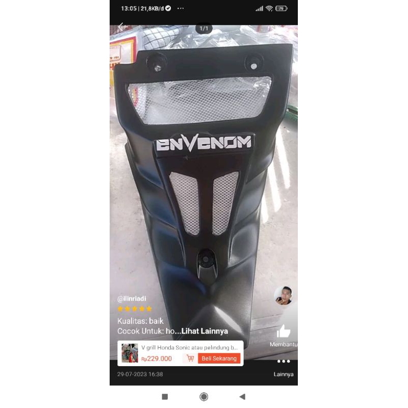 Vgrill Sonic 150R Cover Lumpur Tutup Mesin Kolong Honda Sonic 150R