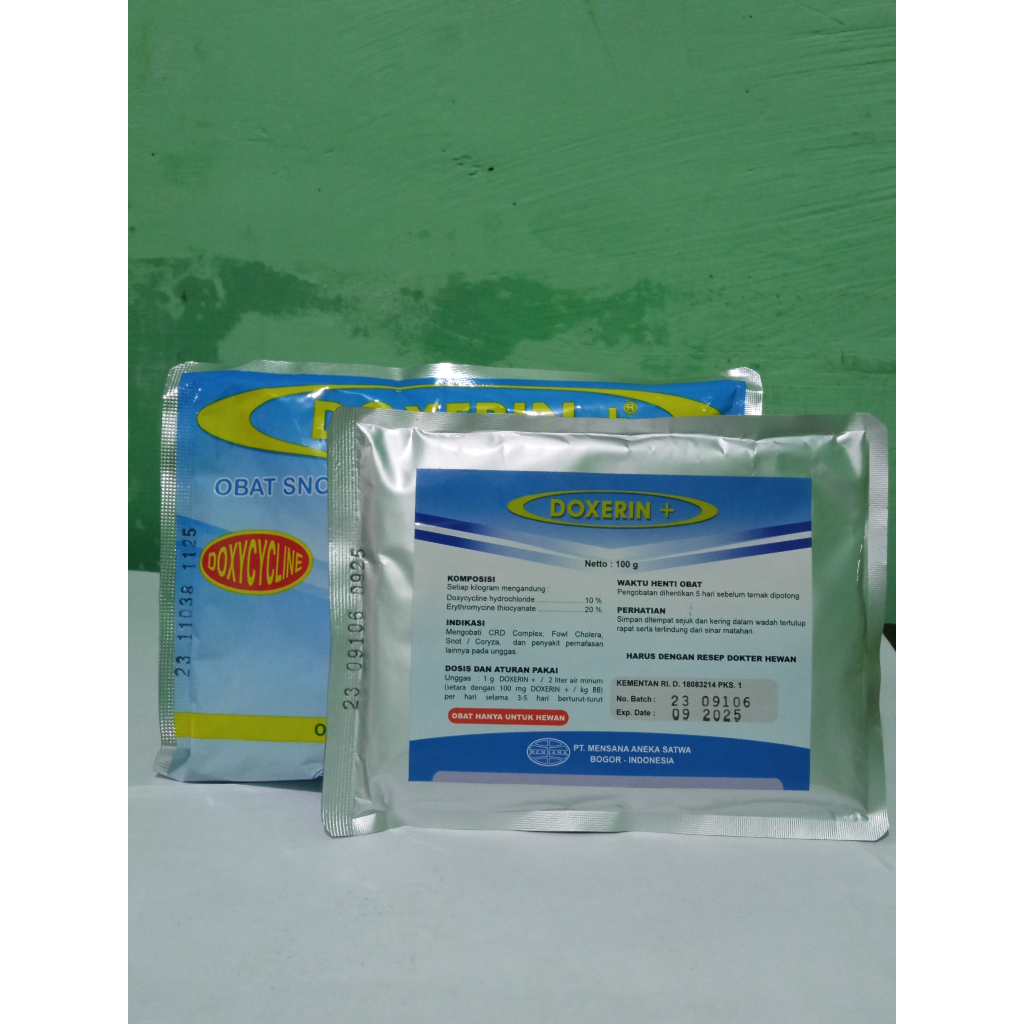 DOXERIN PLUS 100 GRAM - Obat Unggas Ayam Pernafasan Complex Mensana