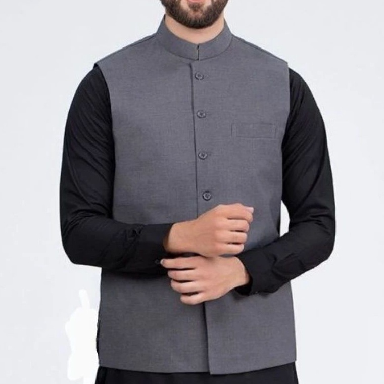 Hot Item Rompi Pakistan Pria Muslim Majelis Sholat Polos Bahan Jas full Puring