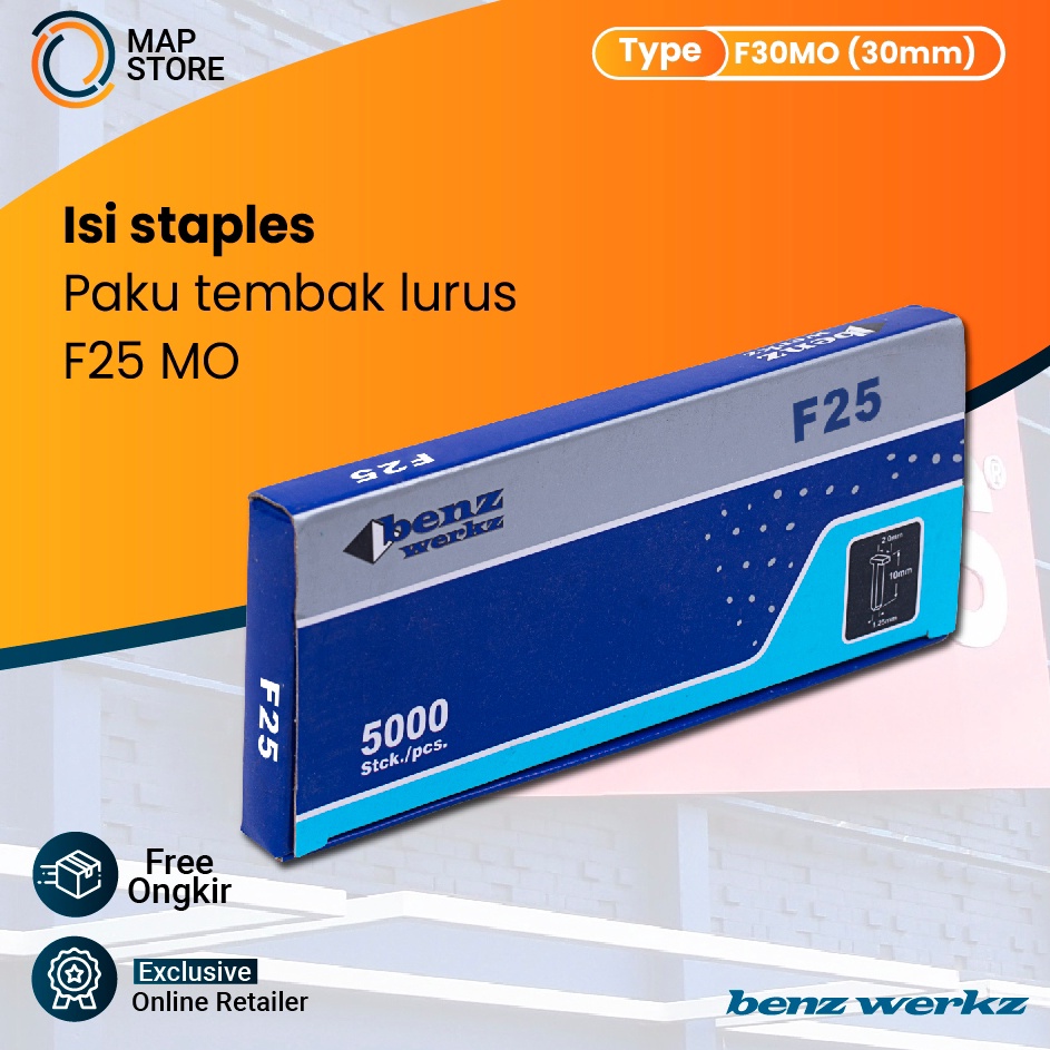

ART I17H BENZ F 25 MO Isi Mesin Staples Paku Tembak Lurus Mata Gun Nailer F 25