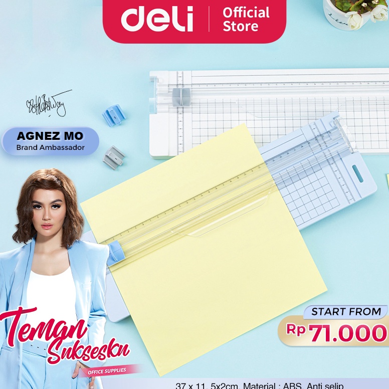 

KODE P8H5 Deli Small Paper Trimmer Portable Pemotong Kertas Kecil A4 A5 Trimmer Photo Cutter Mat 14251