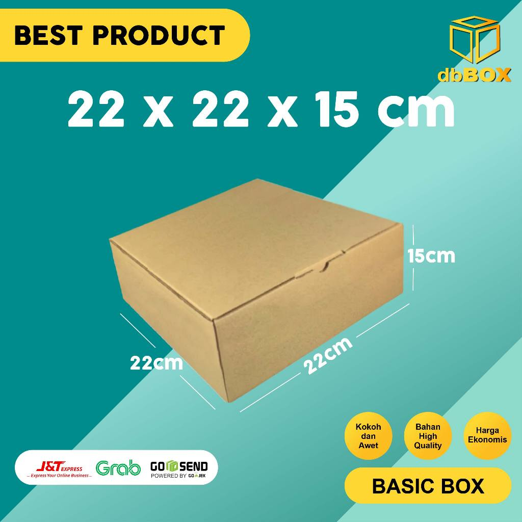

(10 pcs) Kardus 22X22X15 cm --box Die Cut dan easy usage--