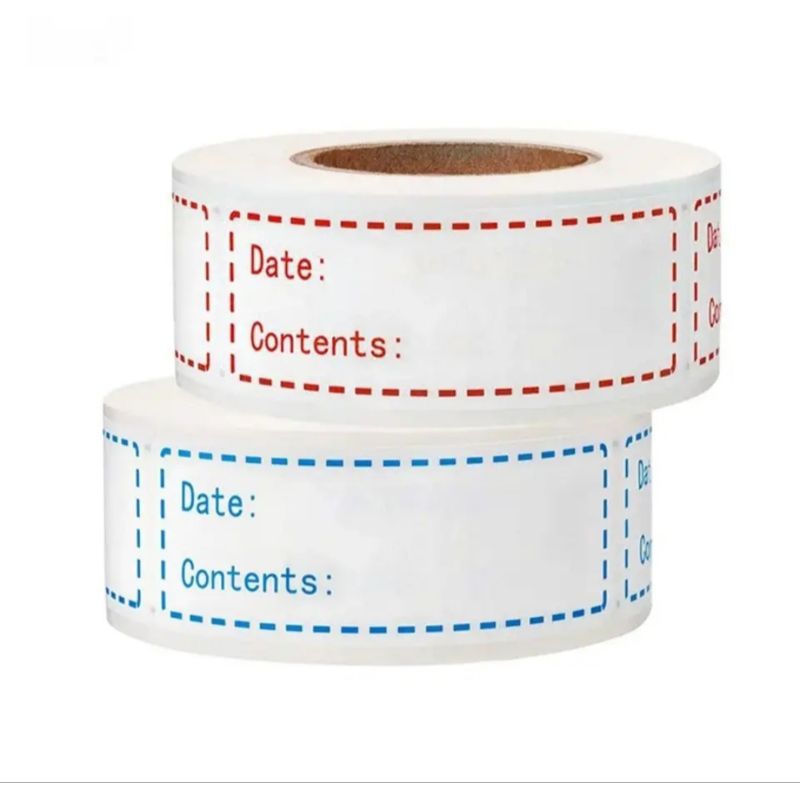 

125 Pcs /Roll - FOOD SAFE Stiker Label Sticker Date & Contents / Label Tanggal