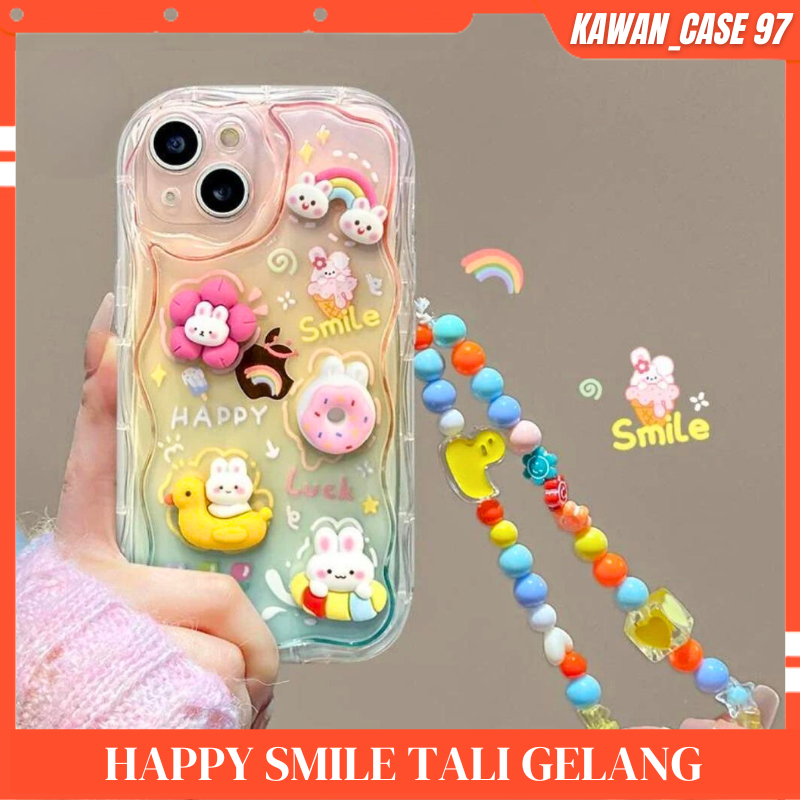Case Vivo Y91 Y93 Y95 Y17S Y36 4G Y27S Y200 V29E V15 Y30 Y30i Y50 Y35 V25 5G V25E Y03 Y100 Y200E V30 S18 Pro Casing Softcase Silikon Happy Smile 3D SS868