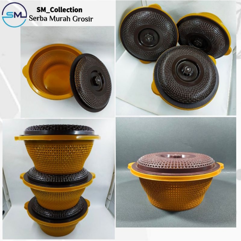 Wakul/bakul nasi plastik/keranjang cuci/Wakul Lotus Capucino Tutup