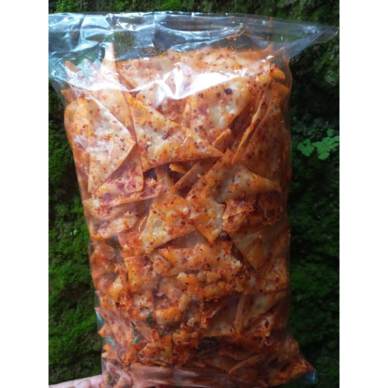 

seblak pangsit kemasan 1kg rasa pedas daun jeruk