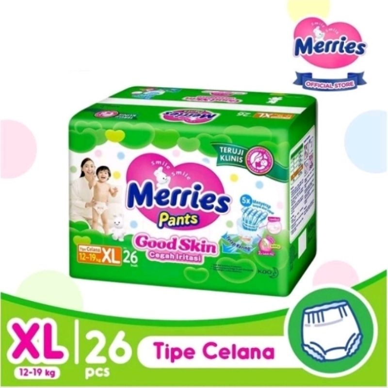 Merries Pants Good Skin XL26 / Merries Good Skin XL26 / Popok Merries / Popok Merries Murah / XL26