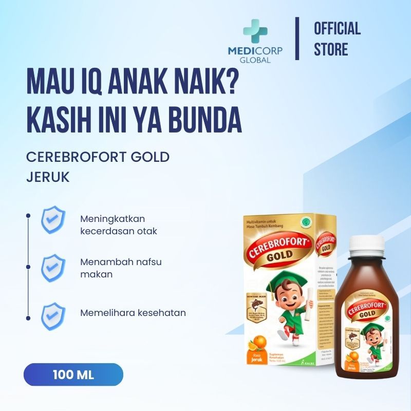 [MEDICORP] Cerebrovit / cerebrofort gold JERUK vitamin otak daya ingat 100 ml