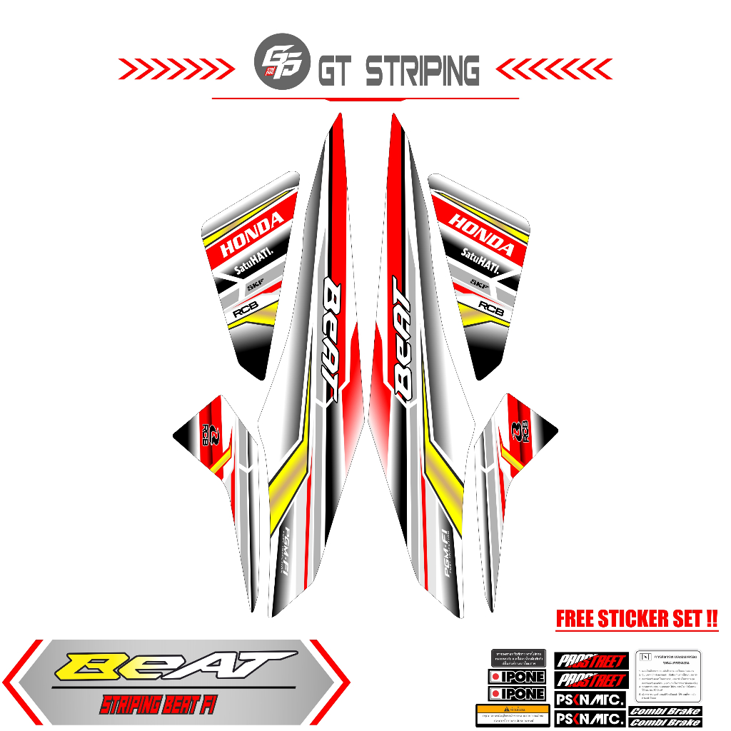 Stiker Sticker Setiker Motor Beat Fi / striping beat fi / stiker variasi beat fi / stiker bodi motor