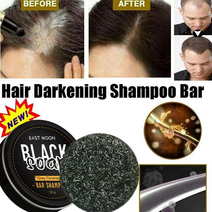 Terlaku Pria Rambut Hitam Sabun Shampo herbal Polygonum uban Sampo penghitam soap sabun rambut Penum