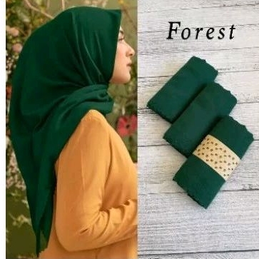 RisaniHijab Jilbab Hijau Tua/Krudung Hijau Botol/jilbab segi empat HijauTua