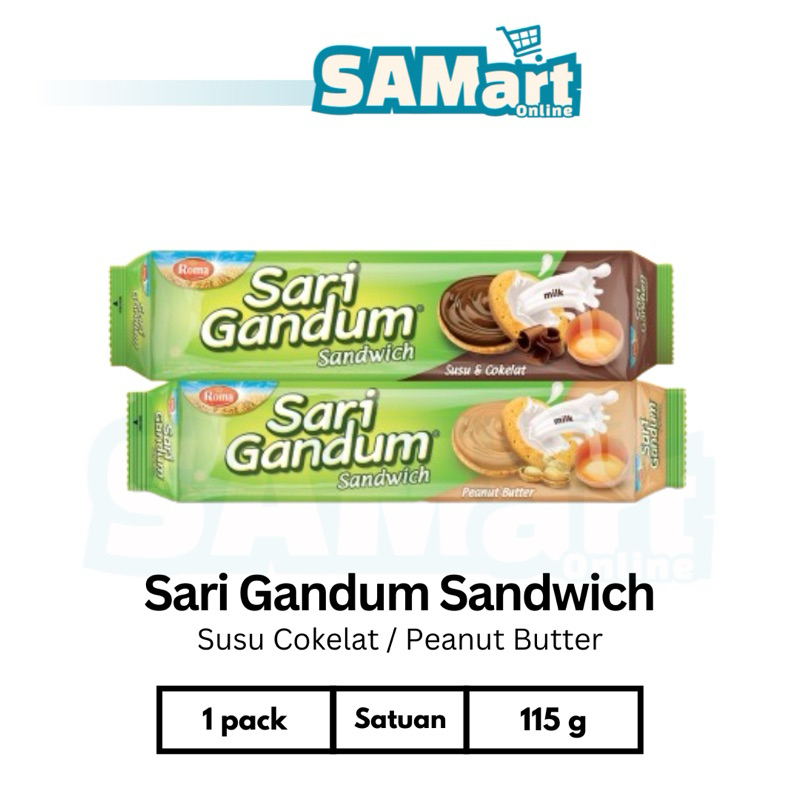 

Roma Sari Gandum Sandwich 108gr - Satuan [INSTAN SLEMAN]