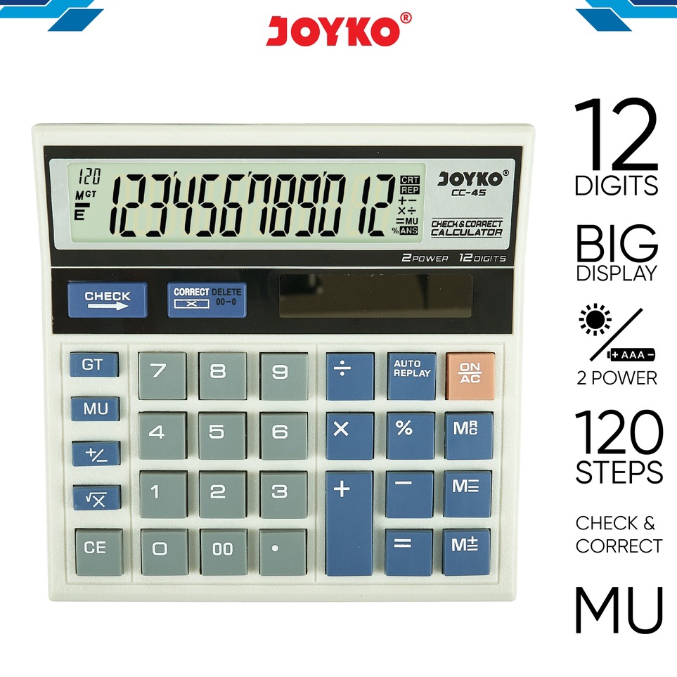 

KODE I1K Calculator Kalkulator Joyko CC45 12 Digits Check Correct