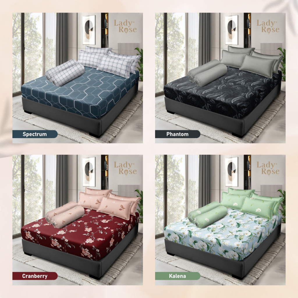 NEW Sprei Lady Rose uk. King (180x200)cm dan uk. Queen (160x200)cm motif bunga minimalis