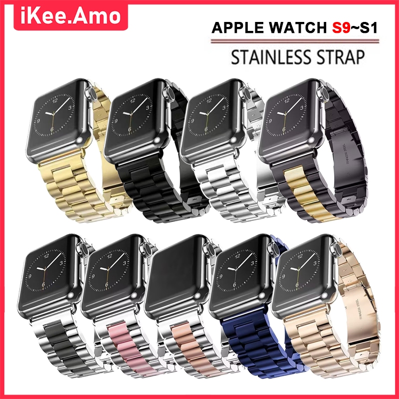Stainless Link Strap for Apple Watch with Adjustable Tool iWatch Smartwatch T55 T500 Replacement