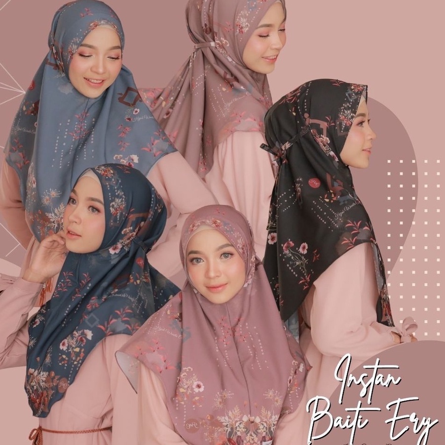 77 Hijabwanitacantik  Instan Baiti Ery Series  Hijab Instan Bergo  Jilbab Instan Motif Printing Premium