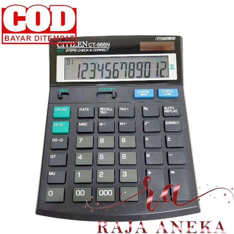 

KODE C9T5 KALKULATOR CITIZEN CT666N CALCULATOR CEK ULANG 12 DIGIT JUMBO NOL TIGA CALCULATOR 666 N