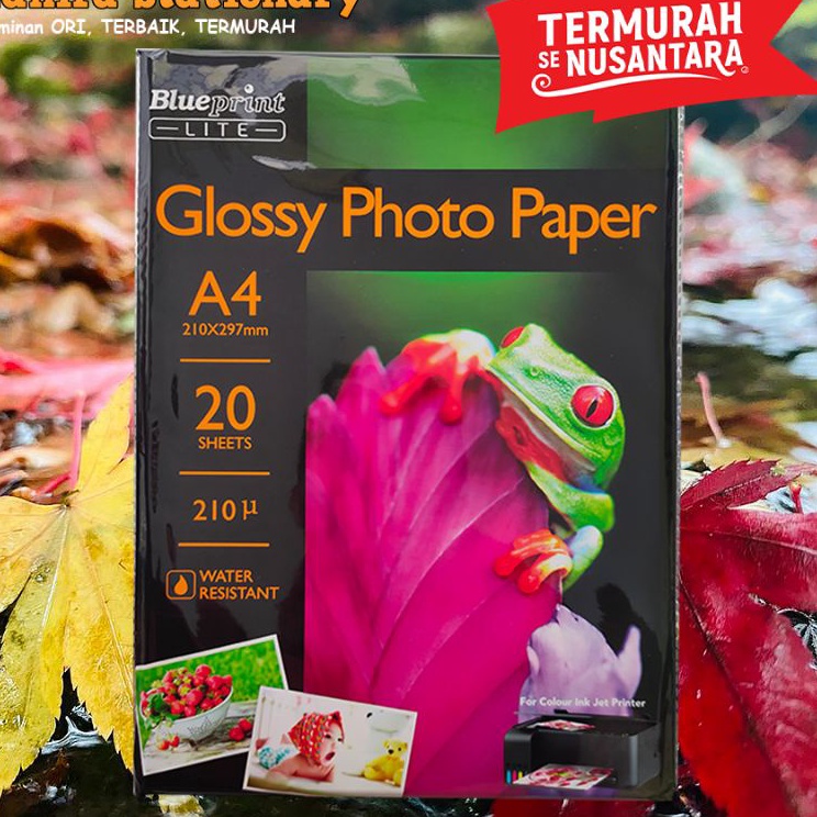 

Paling Puas Kertas Foto Glossy A4 21 gram BLUEPRINT