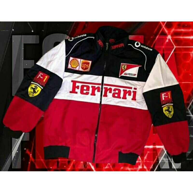 Jaket Ferrari F1 Vintage Red - Nascar Racing Jacket
