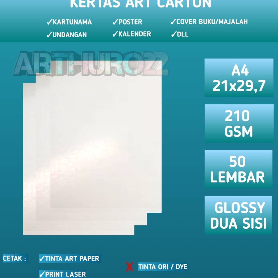 

Produsen Kertas art cartonart paper 21 gsm A4 isi 5 lembarkertas art karton 21 gram A4