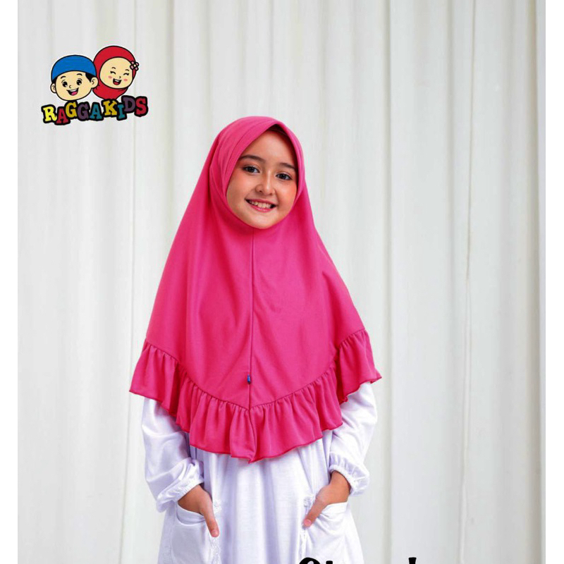 (2-13 tahun) Jilbab Kaos Sekolah Pink Fanta / Kerudung / Bergo Anak Raggakids Aisyah TK SD SMP