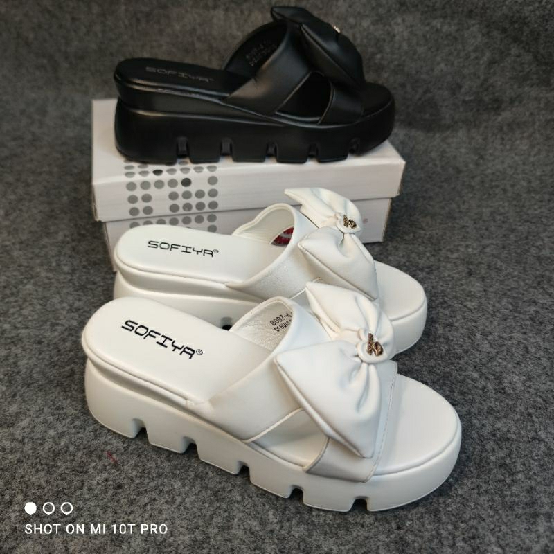 [BISA COD] SOFIYA ORI 8097 4 SANDAL WANITA IMPORT / SANDAL WEDGES TINGGI 5CM / WEDGES SLOP/ SANDAL U