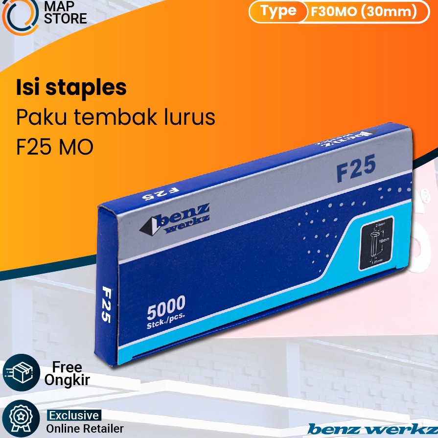 

Murah Terbaru BENZ F 25 MO Isi Mesin Staples Paku Tembak Lurus Mata Gun Nailer F 25