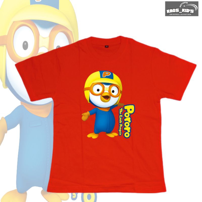 Kaos Anak Unisex Cowok Cewek Karakter Pororo // Baju Kaos Anak Laki Laki Perempuan Murah Lucu Motif 
