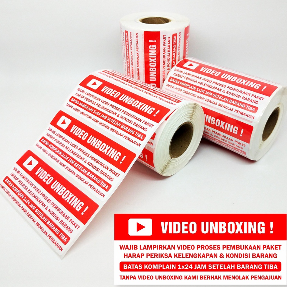 

Fast Payment Sticker Label Wajib Video Unboxing Stiker Pengiriman Paket Online Shop 85 x 35 cm 1 roll5 pcs